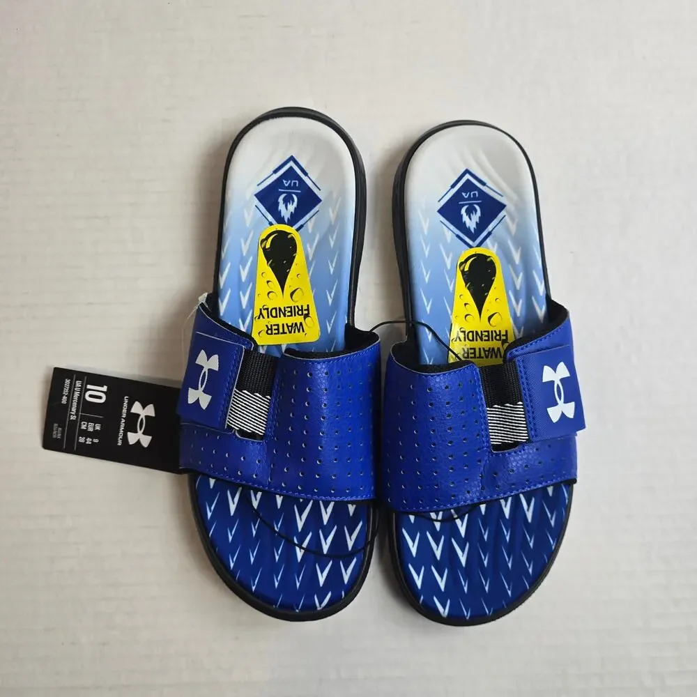 Under Armour Mercenary Slides Size 10 Mens Unisex Sandals 3027252-400 Blue